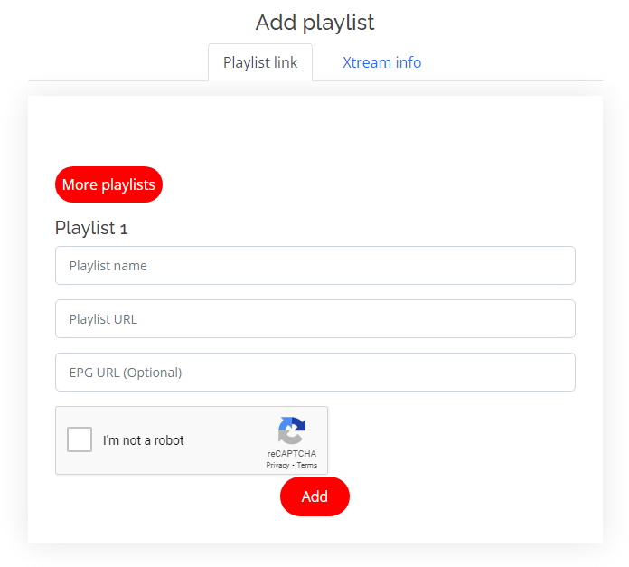 add playlist with link