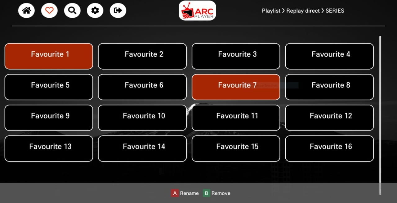 arc player favorite page