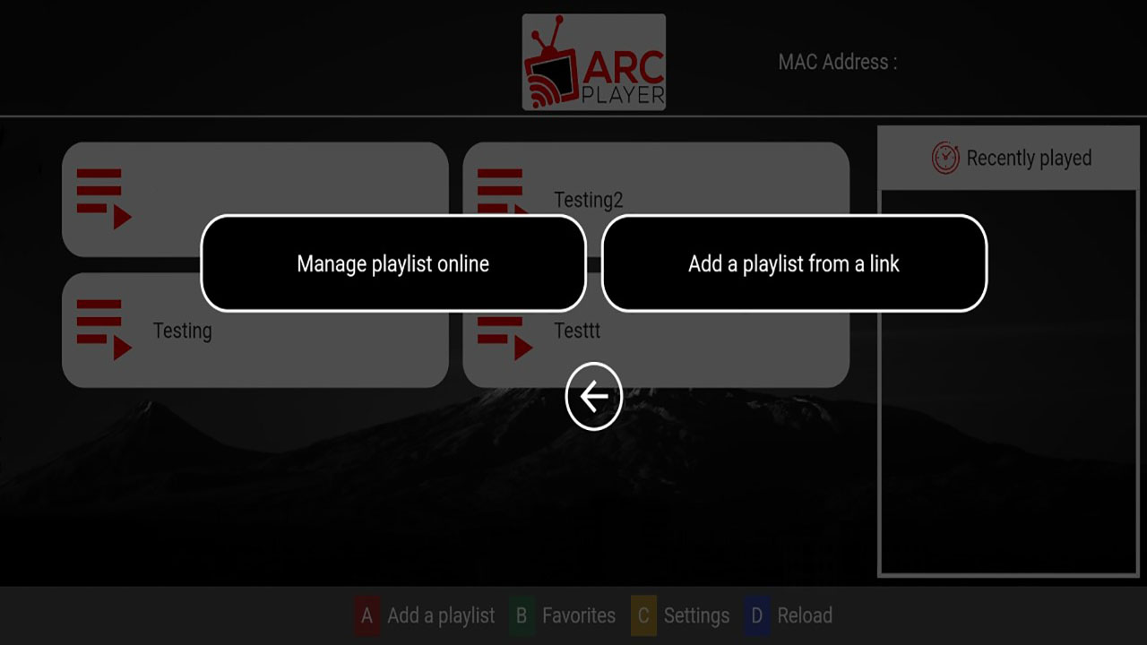arc player add playlist